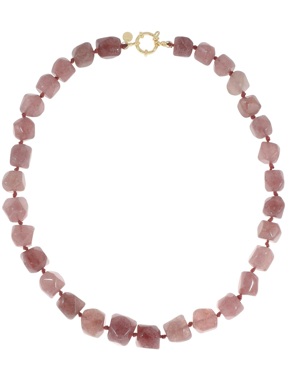 Warm Pink Organic Gemstone Xl Necklace