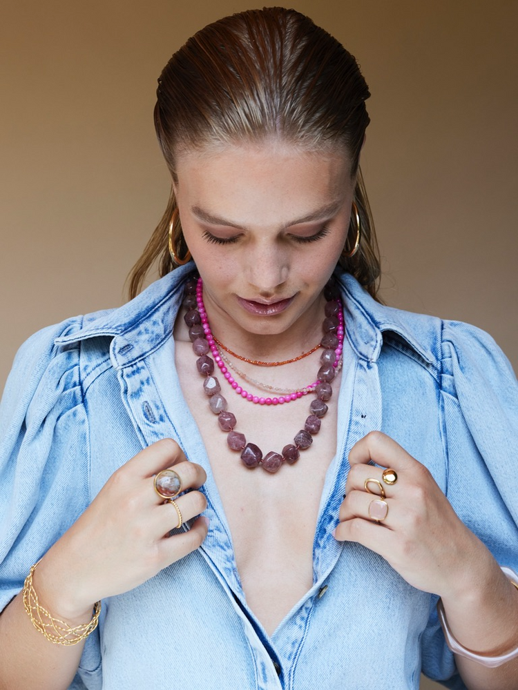 
                  
                    Warm Pink Organic Gemstone Xl Necklace
                  
                