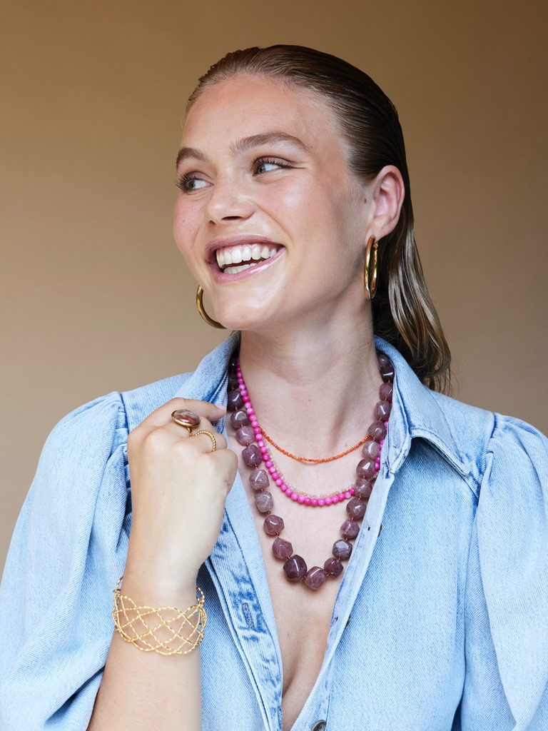
                  
                    Warm Pink Organic Gemstone Xl Necklace
                  
                