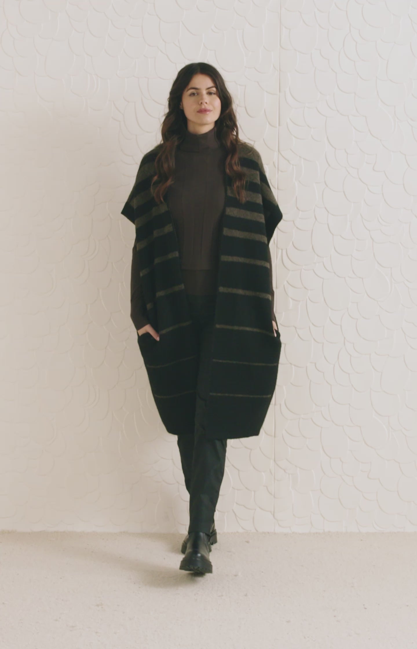 
                  
                    Mulch Brown Poncho Cardigan
                  
                