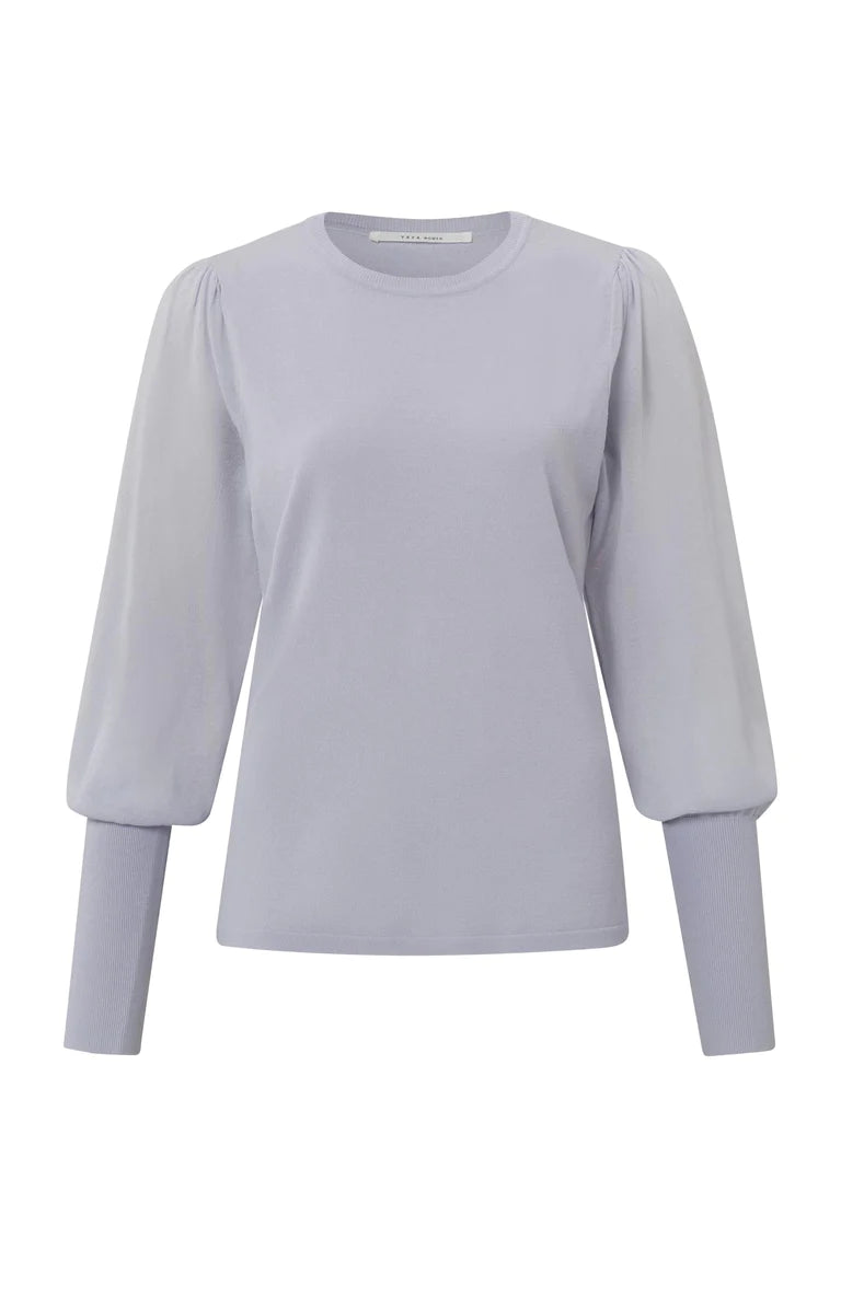 Evening Haze Purple Fine Yarn Puff Jumper