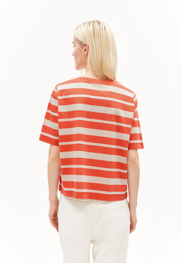 
                  
                    FINIAA Poppy Red Sandstone Block Stripes T-Shirt
                  
                