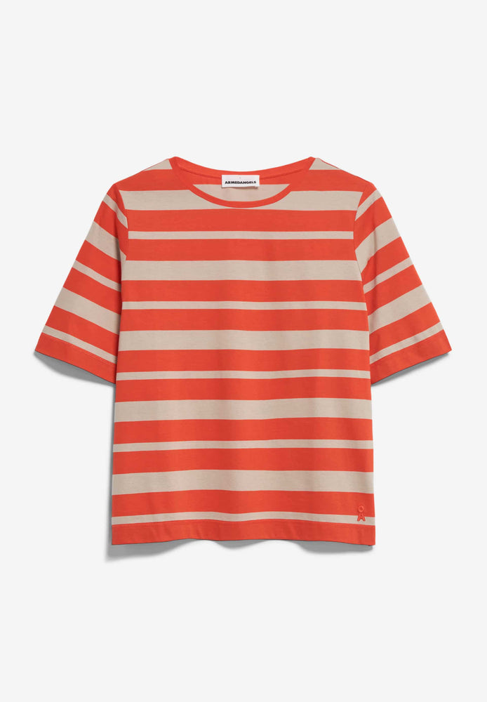 
                  
                    FINIAA Poppy Red Sandstone Block Stripes T-Shirt
                  
                