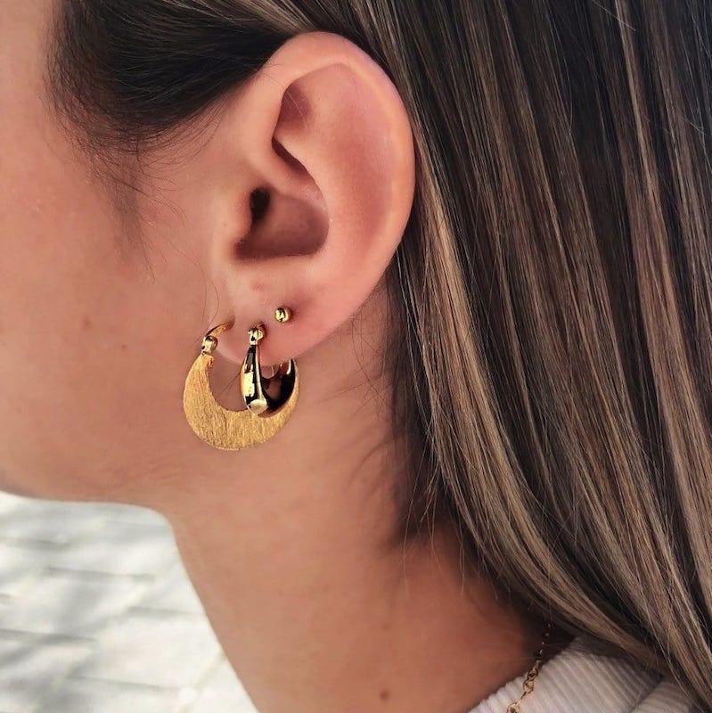 
                  
                    Matt Gold Plated Flat Hoop Earrings
                  
                