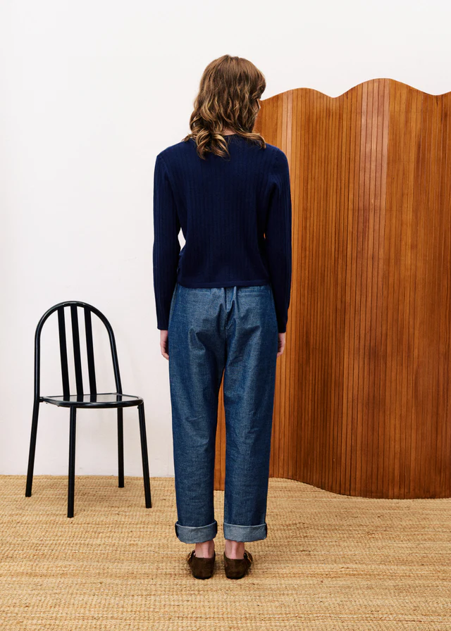 
                  
                    OXALIS Navy Blue Trousers
                  
                