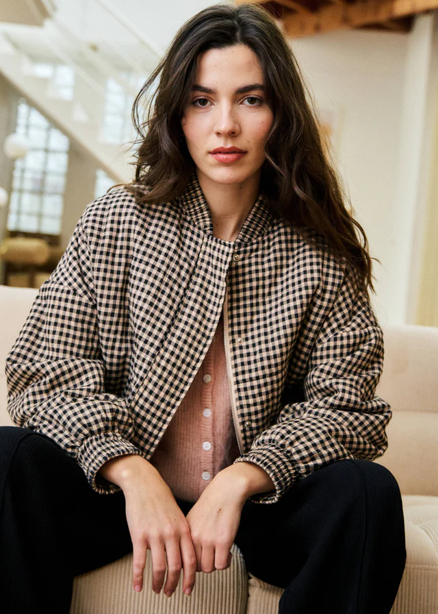 
                  
                    PADOUE Black Checked Jacket
                  
                