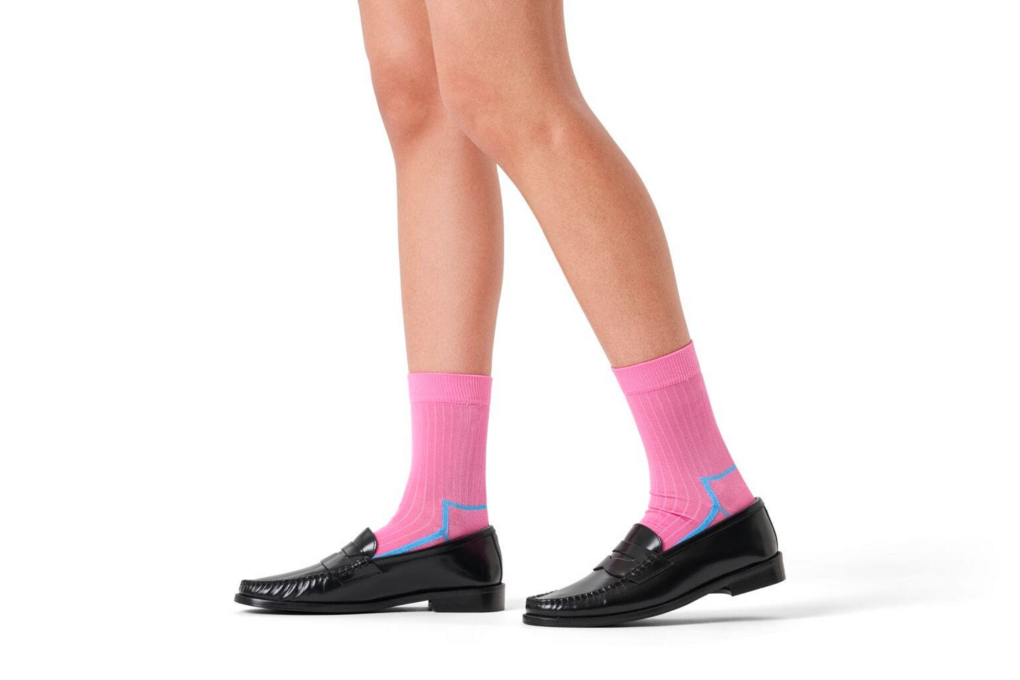 
                  
                    Pink Contrast Stripe Short Crew Socks
                  
                