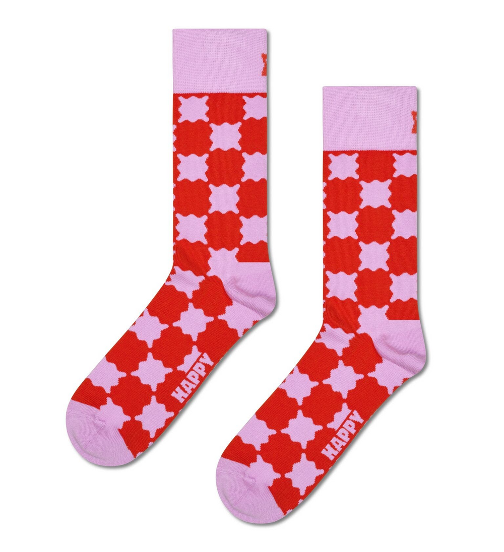 Rosa Wackelige Socken mit Karomuster