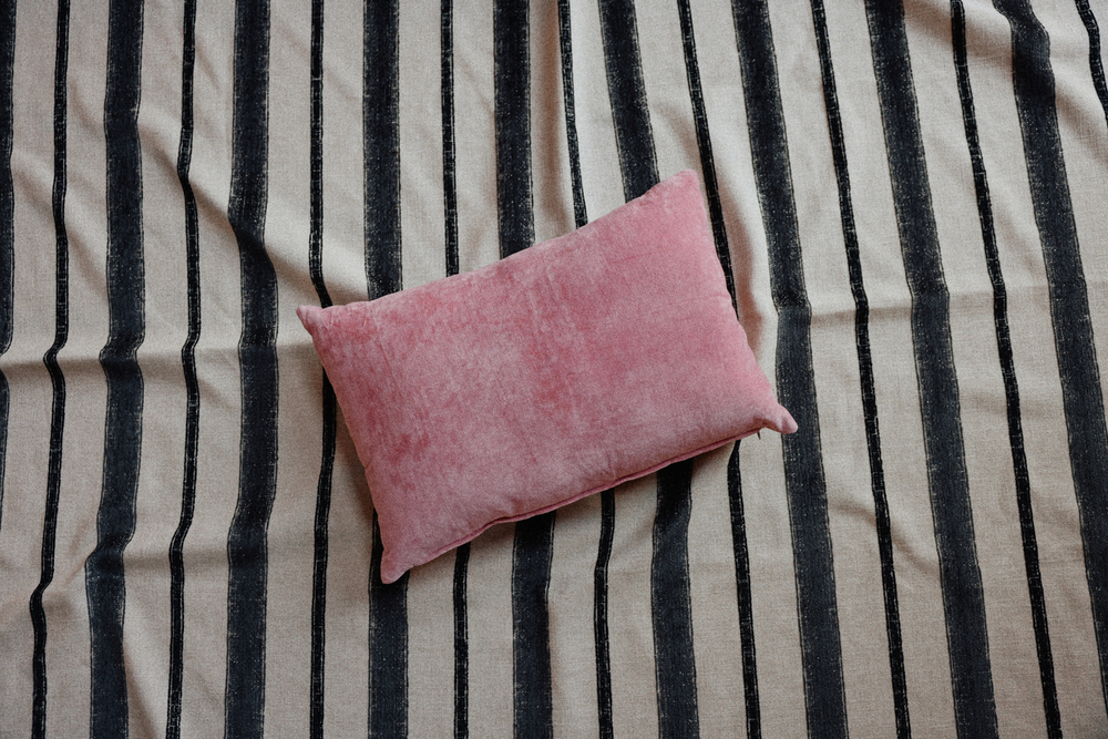 
                  
                    Kissen aus rosa Samt
                  
                