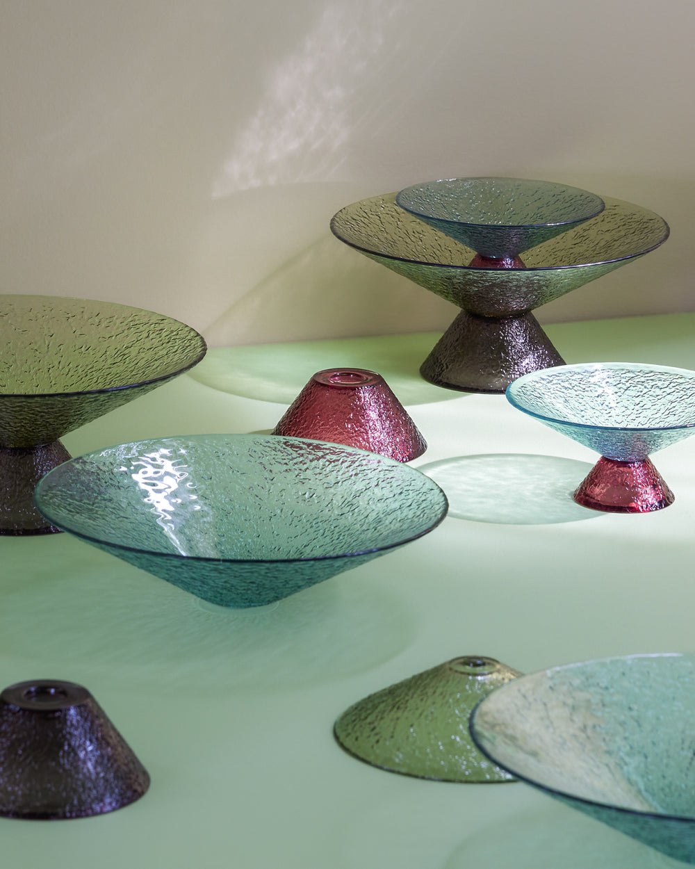 BONBON Große grün-braune Glasschale