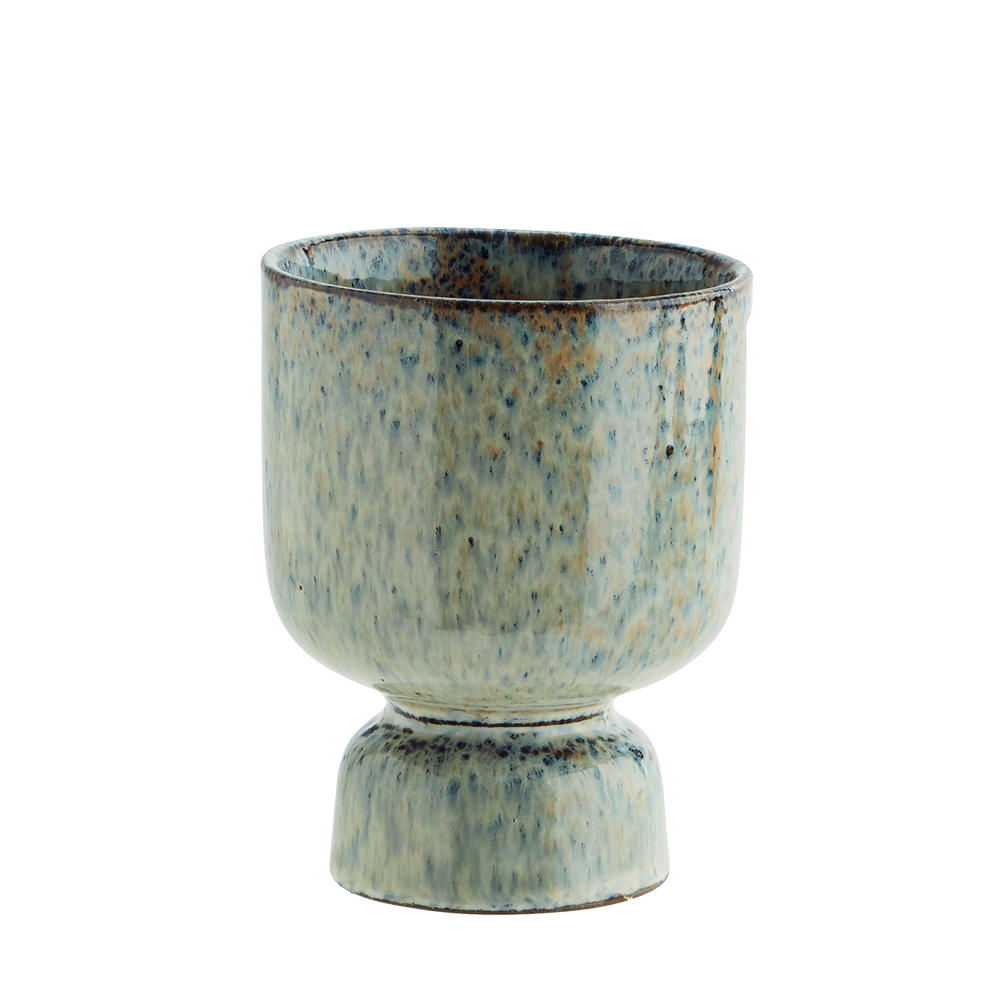 Liquen Blue Rust Stoneware  Flower Pot
