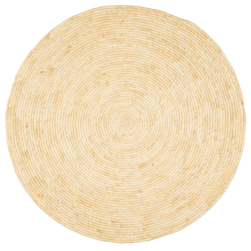 White Corn Round Rug