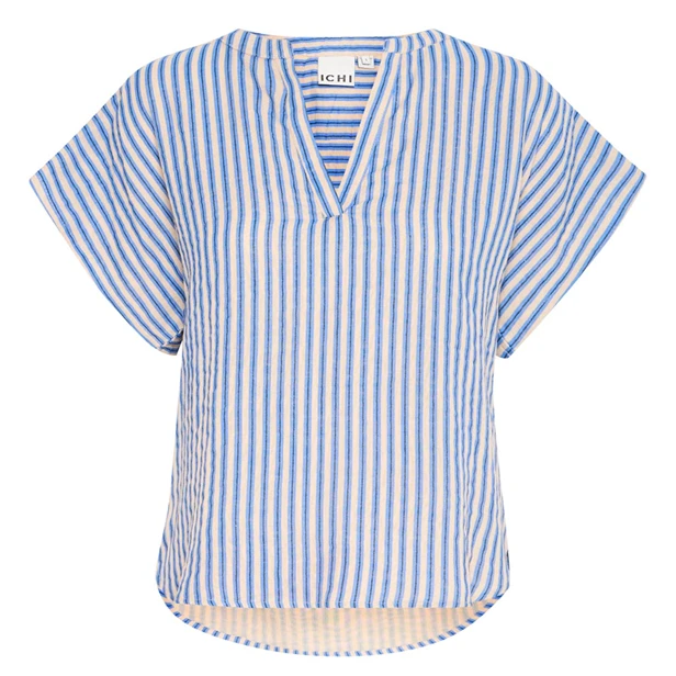 IAFOXA Della Robbia Blau gestreifte Bluse