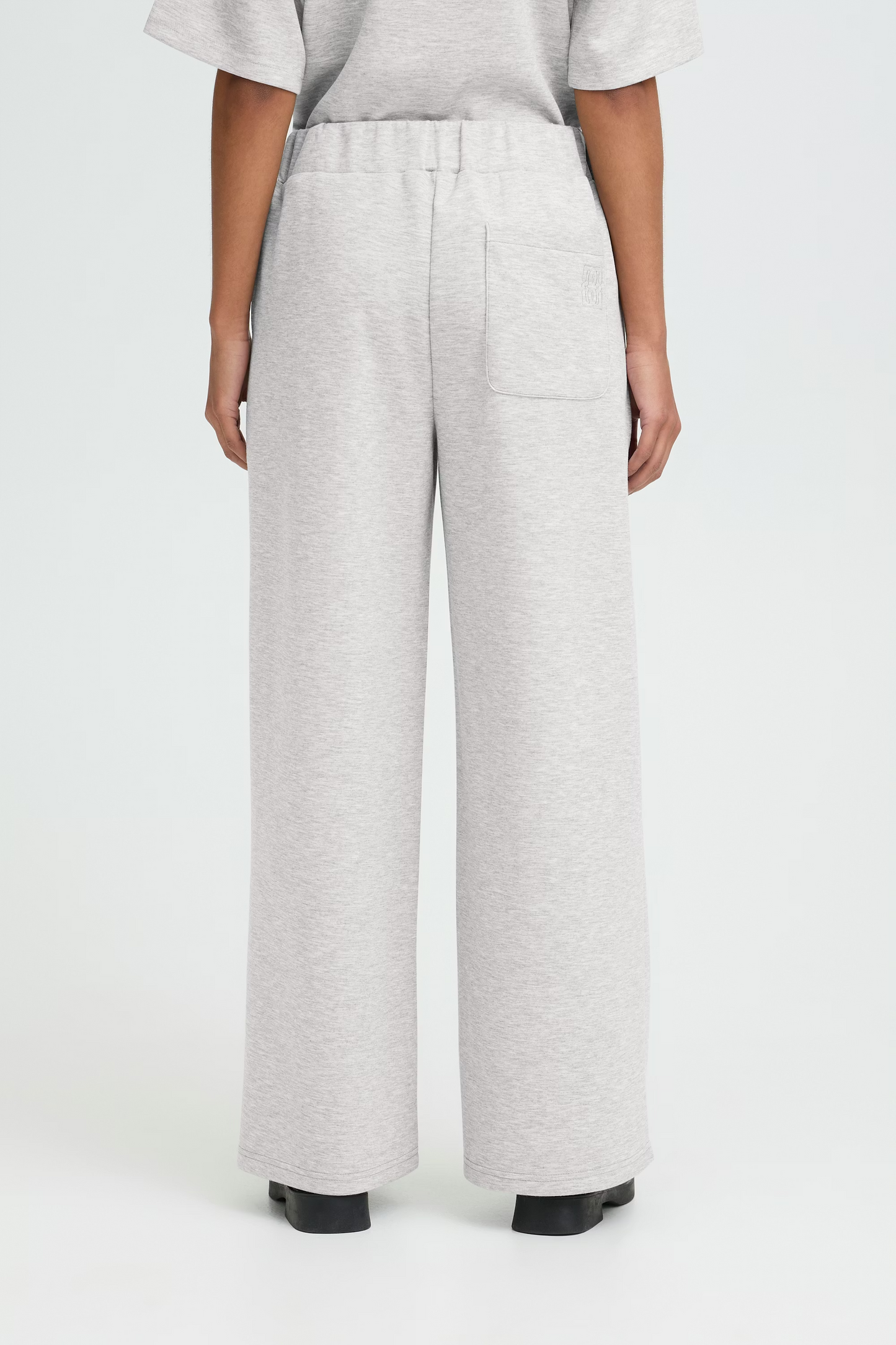 
                  
                    IHCOZY Light Grey Melange Casual Trousers
                  
                