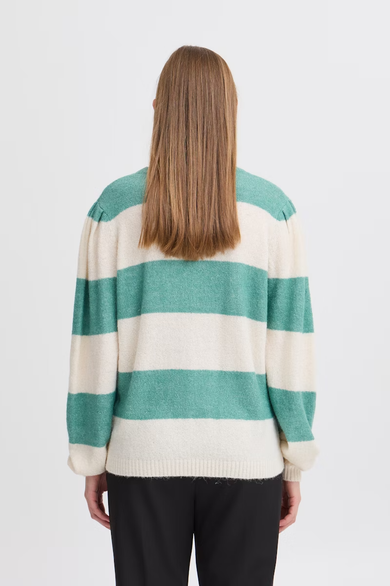 
                  
                    IHDUSTY – Beryl – Grüner Strickpullover mit Streifen
                  
                
