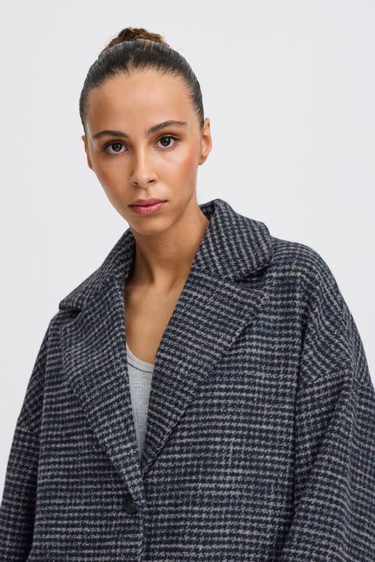 
                  
                    IHEMMALU Navy Blazer Houndstooth Jacket
                  
                