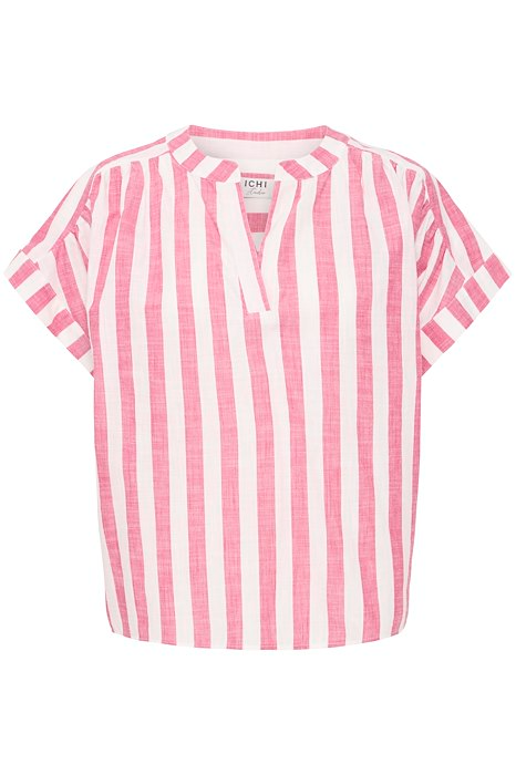 IHLOLIA Bluse mit Streifen in leuchtendem Rosa und Weiß
