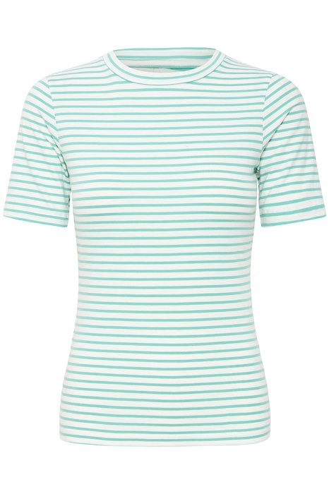 IHMIRA Cloud Dancer Beryl Grünes Rundhals-T-Shirt