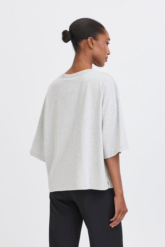 
                  
                    IHPALMER Graues meliertes, lockeres T-Shirt
                  
                