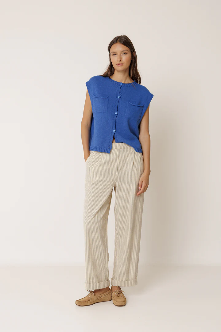 
                  
                    British Blue Boxy Pocket Vest
                  
                