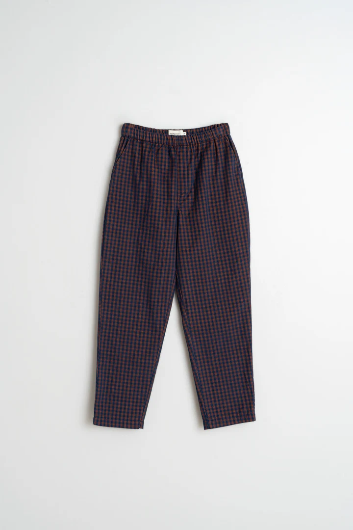 Marino Vichy Elastic Micro-Corduroy Trousers