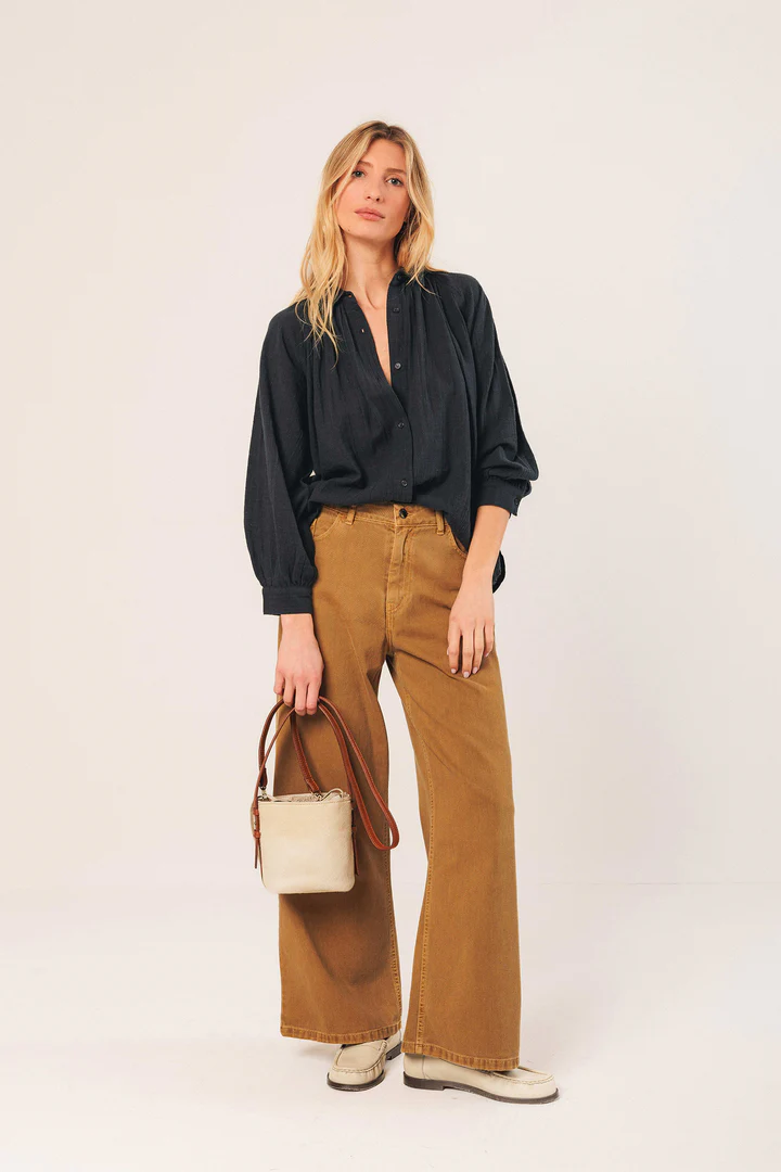 
                  
                    Navy Crepe Cotton Shirt
                  
                