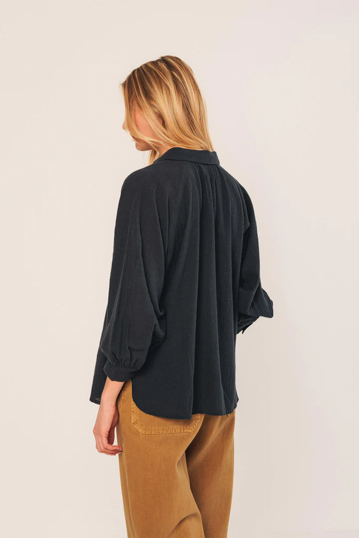 
                  
                    Navy Crepe Cotton Shirt
                  
                