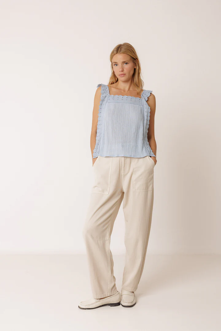 
                  
                    Sky Strappy Lace Tank Top
                  
                