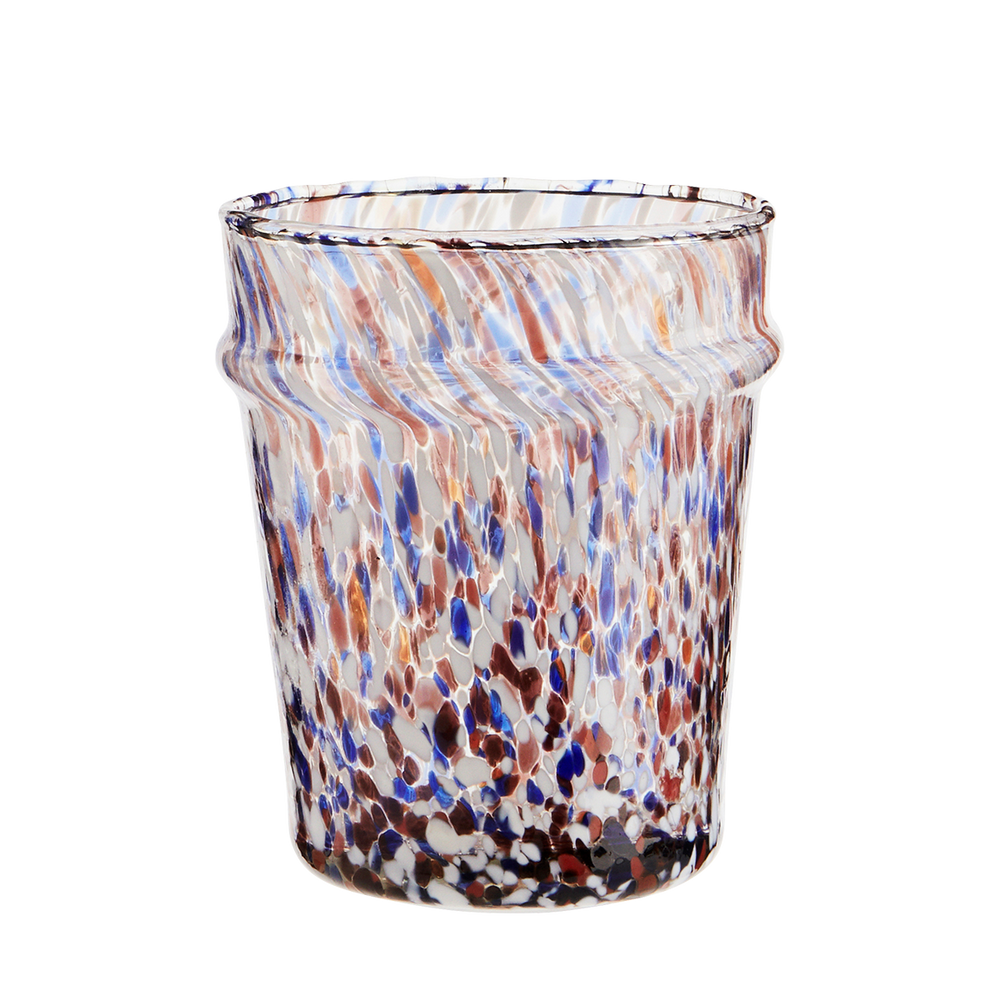 Orange Blue White Clear Drinking Glass