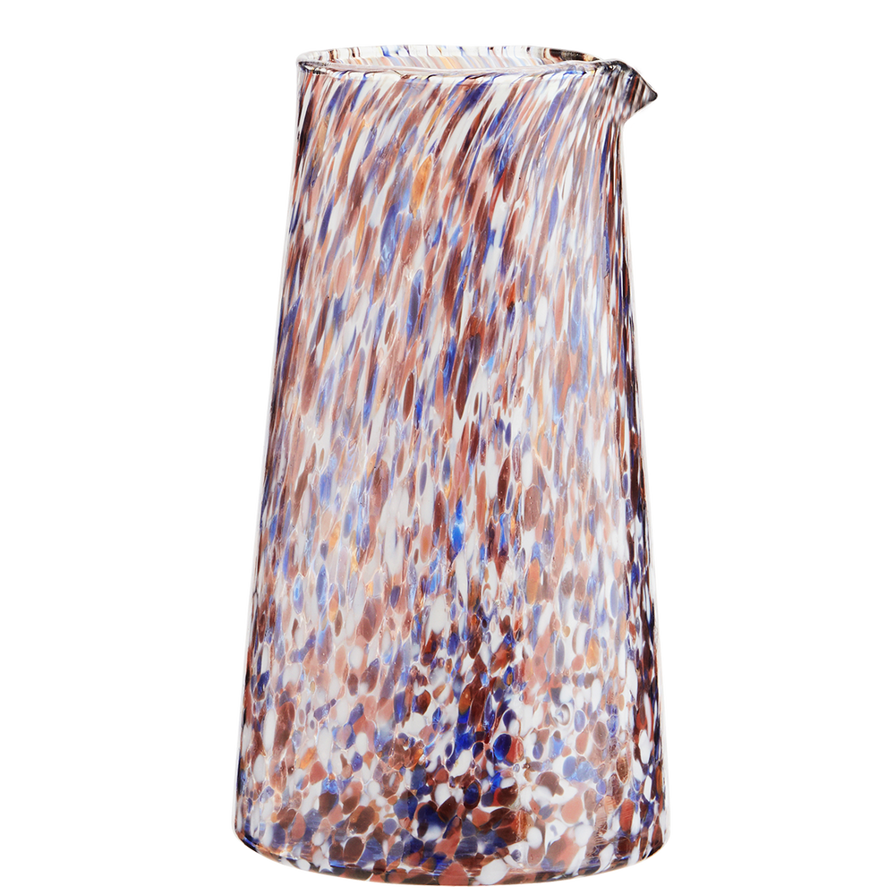 Orange Blue White Clear Glass Jug