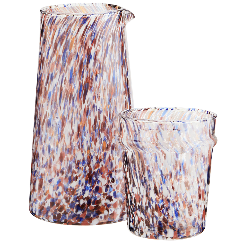 
                  
                    Orange Blue White Clear Glass Jug
                  
                