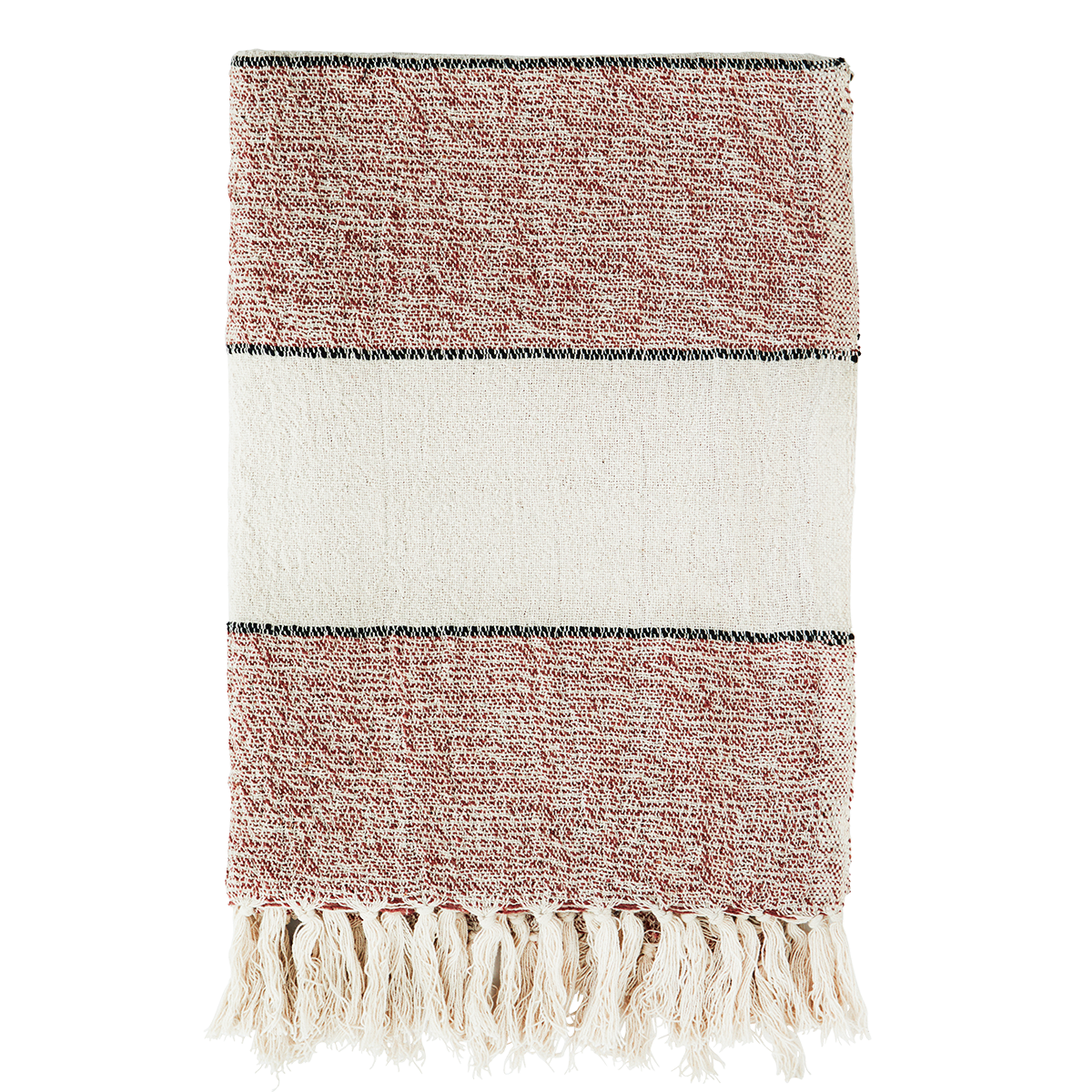 
                  
                    Ruby Wine Off White Black Recycled Cotton Throw
                  
                