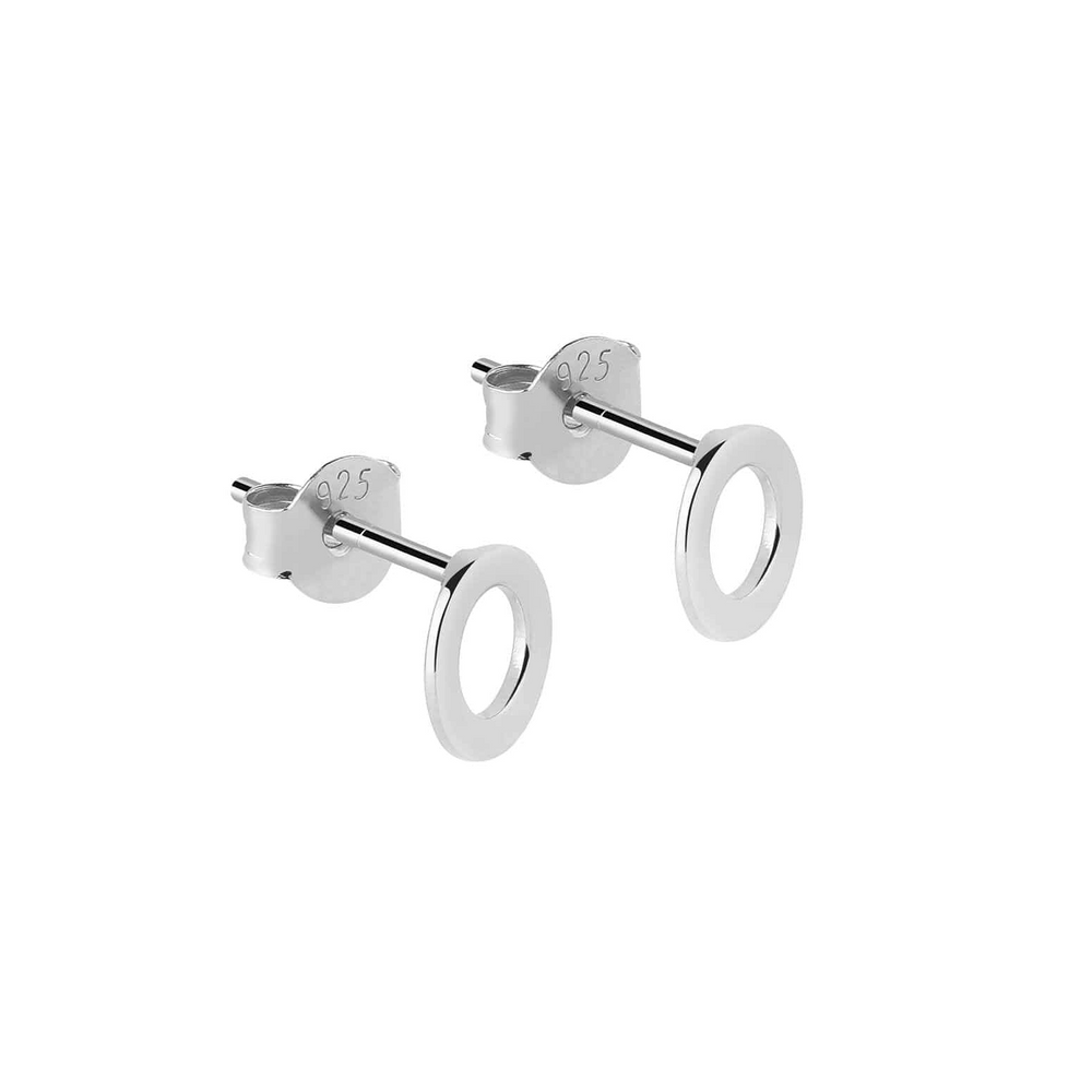Silberner Ohrstecker mit offenem Kreis