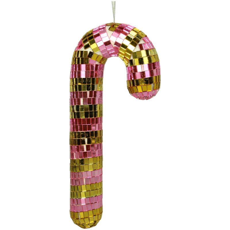 Multicolour Disco Candy Cane Christmas Decoration