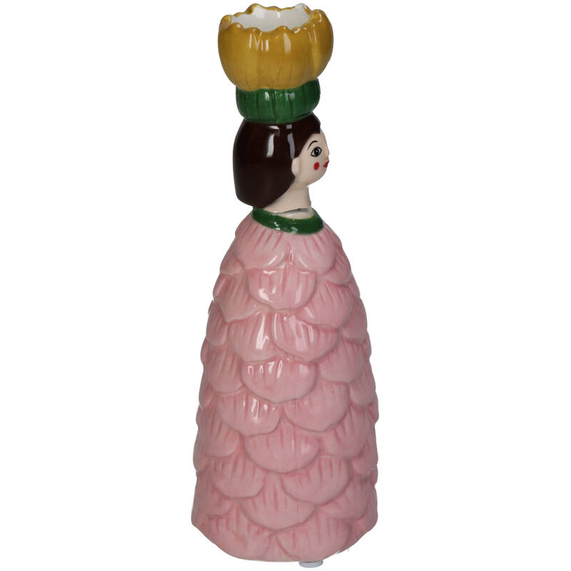 
                  
                    Rosa Kerzenständer mit Blumenmädchen-Motiv
                  
                