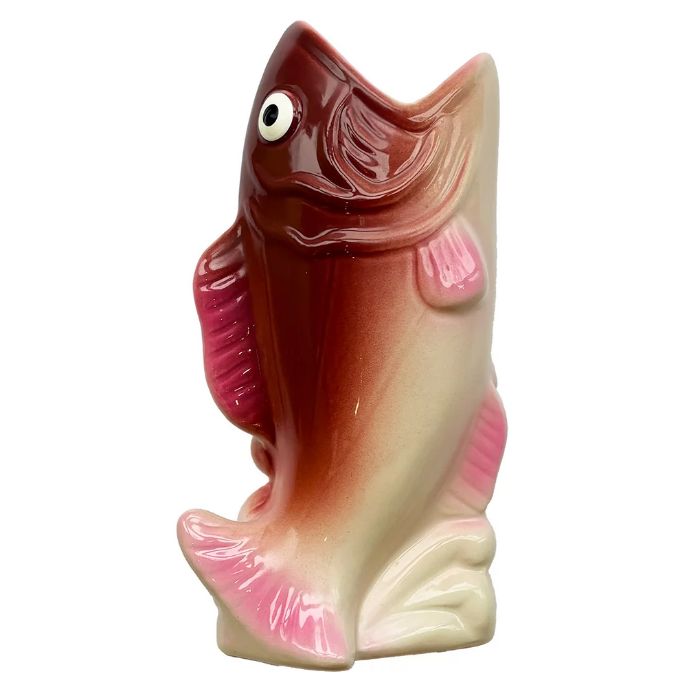 Kerzenhalter mit Fischmotiv in Dunkelrosa