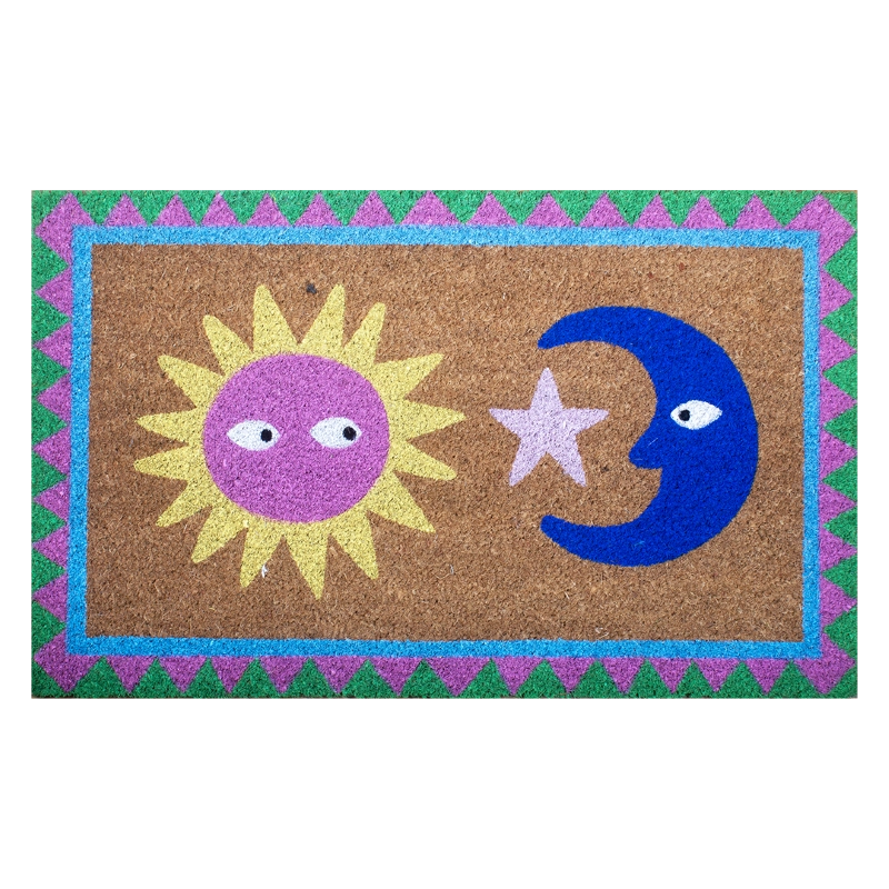 Natural Sun Moon Doormat