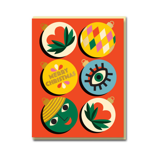 Weihnachtskugel-Grußkarte