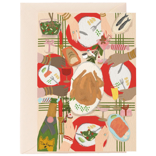 Weihnachtsessen Grußkarte