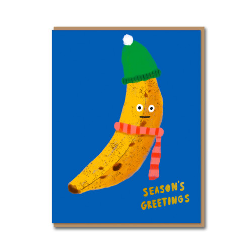 Gemütliche Bananen-Grußkarte