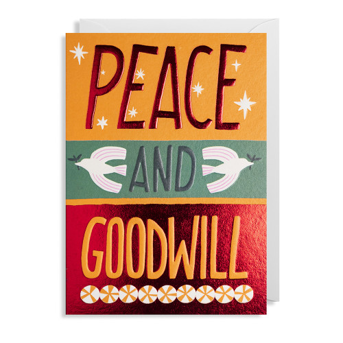 Weihnachtsgrußkarte: Frieden und Wohlwollen