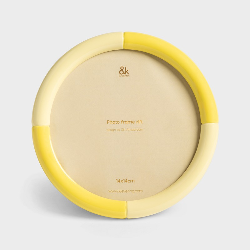 Large Yellow Rift Round Photo Frame