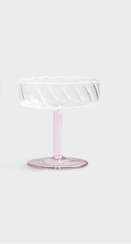Pink Coupe Twirl Glass