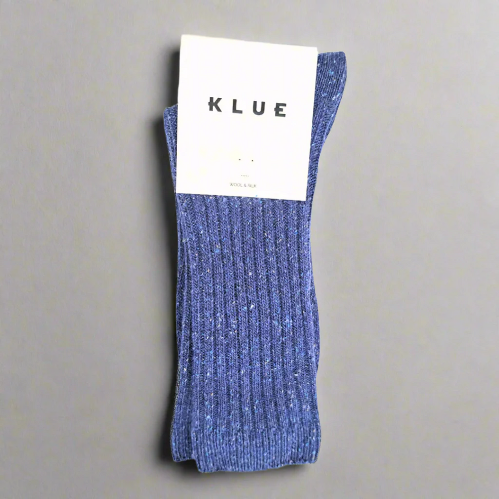 Blue Silk And Wool Dust Star Socks