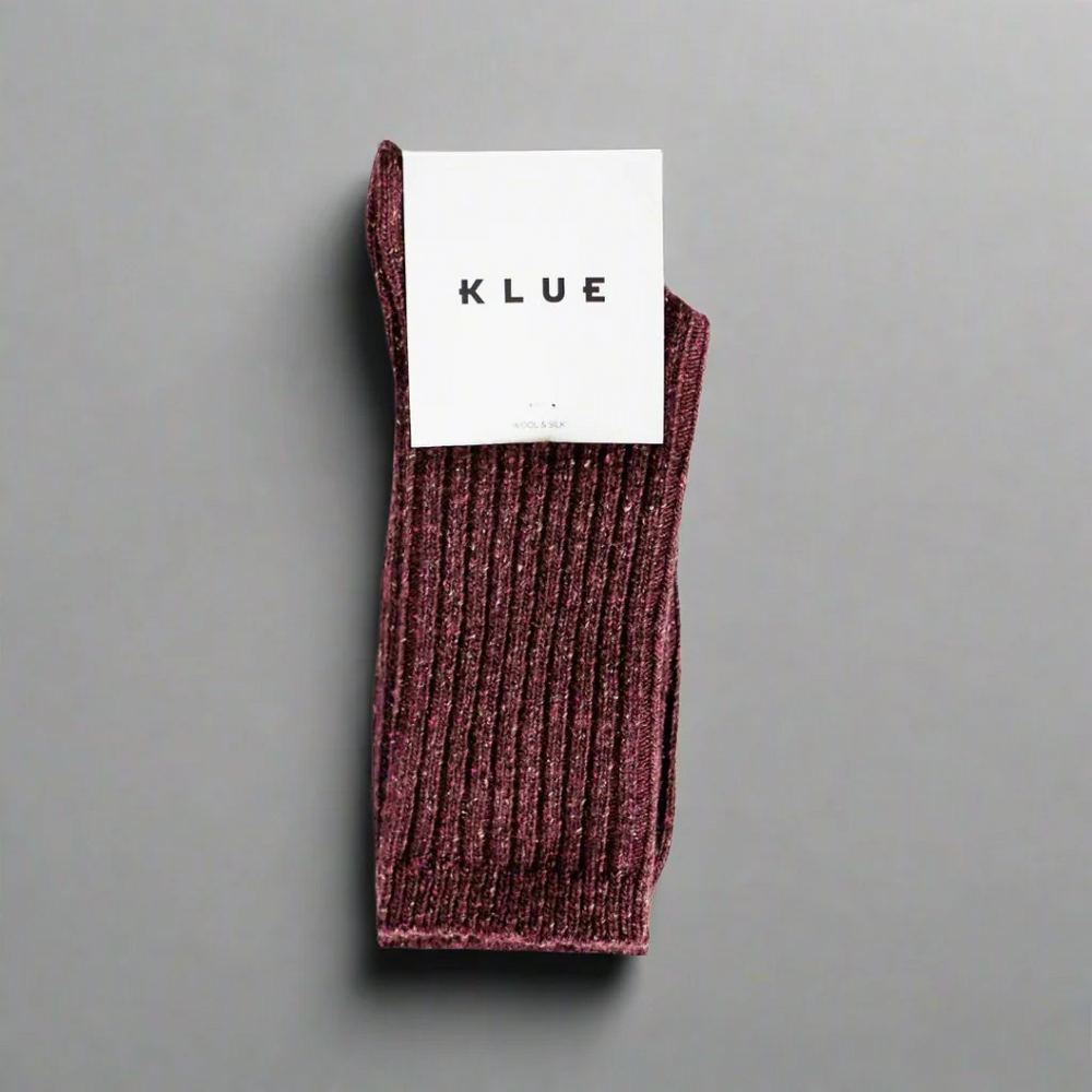 Burgundy Silk And Wool Dust Star Socks