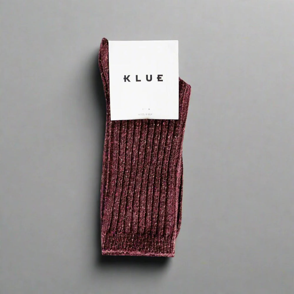 Burgundy Silk And Wool Dust Star Socks