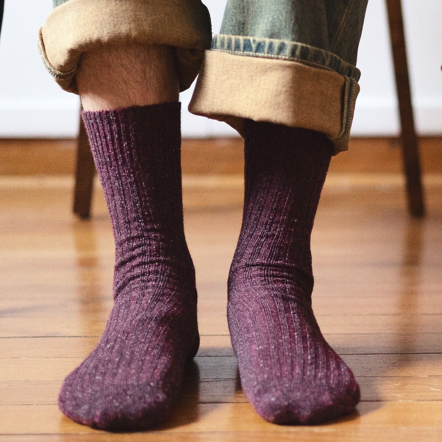 
                  
                    Burgundy Silk And Wool Dust Star Socks
                  
                