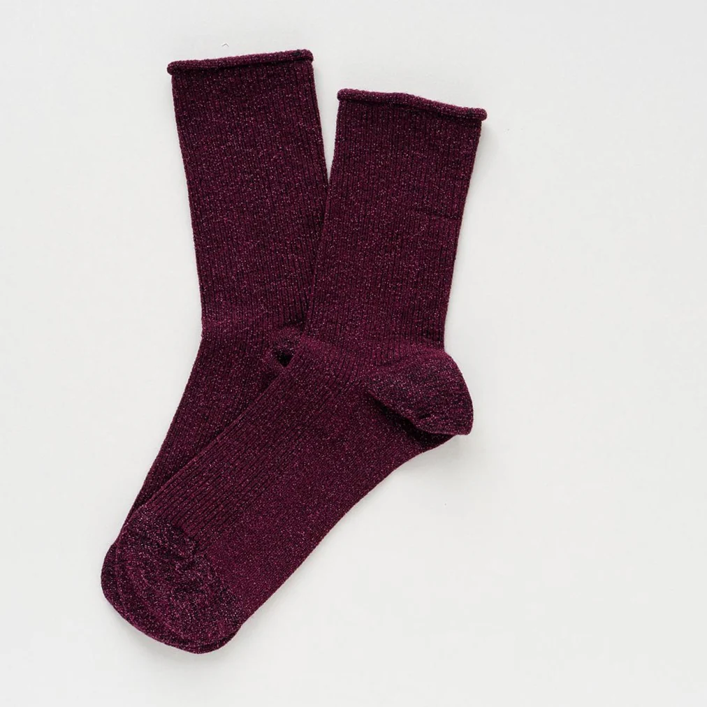 
                  
                    Burgundy Wine Glitter Lurex Lyocell Socks
                  
                