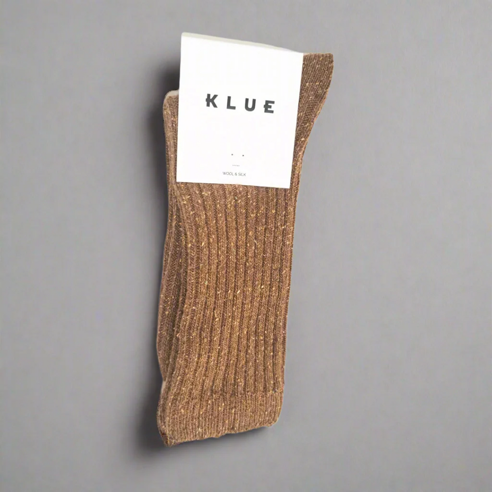 Caramel Silk And Wool Dust Star Socks