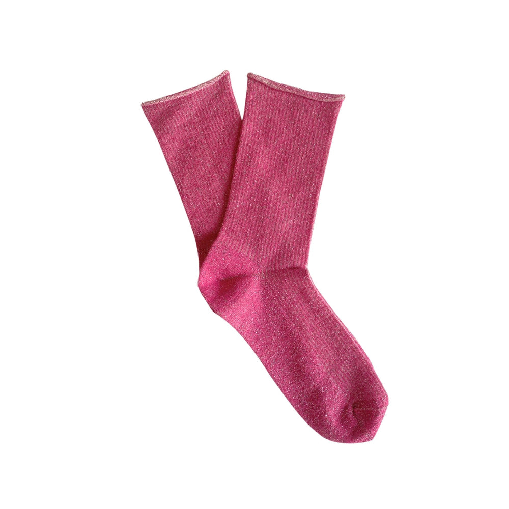 Glitzernde Socken aus Lurex-Lyocell in Fuchsie